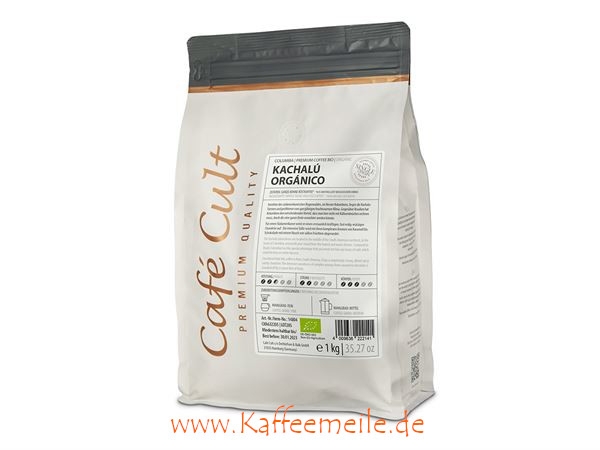 Kaffee Colombia Organic Kachalú in 1 kg Tüte, ganze Bohne DE-ÖKO-003 BIO